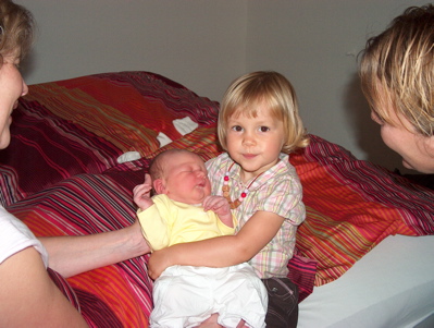 Met zusje Myrthe