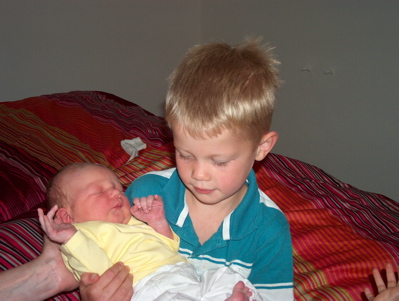 Met broertje Wouter